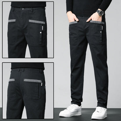 Men's Casual Stretch Straight Leg Pants with Large Pockets（50% OFF）