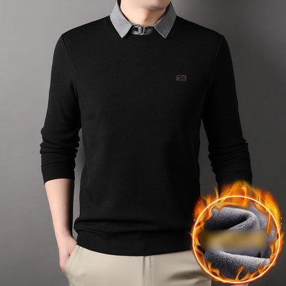 🔥HOT SALE 56% OFF🔥False Two-Piece Men's Warm Knit Sweater